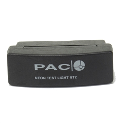 Neon tester device for checking the functionality of PAC dog training collars.