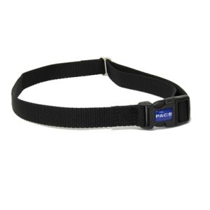 Black nylon webbing strap with durable woven finish.